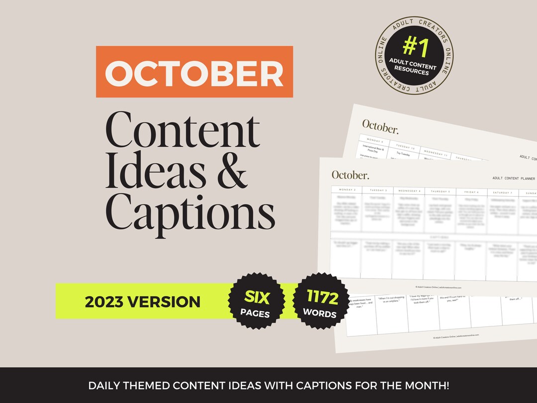 October 2023 Onlyfans Content Ideas, Onlyfans Post Ideas, Onlyfans