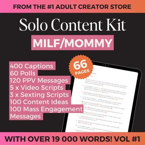 Onlyfans MILF MOMMY Content Kit - 400 Captions, 80 Polls, 5 Video, 3 Sexting Scripts, 100 Content Ideas. 220 PPV Engagement Messages