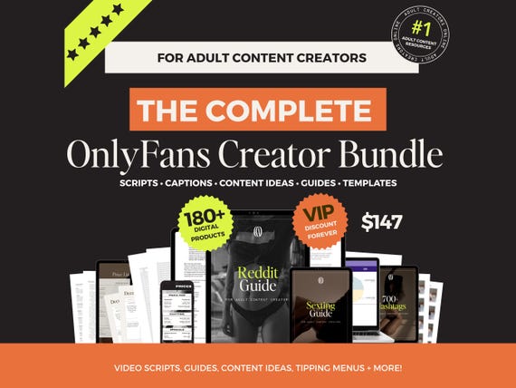 Complete OnlyFans Creator Bundle - 180+ Digital Products | Scripts, Captions, Content Ideas, Guides & Templates