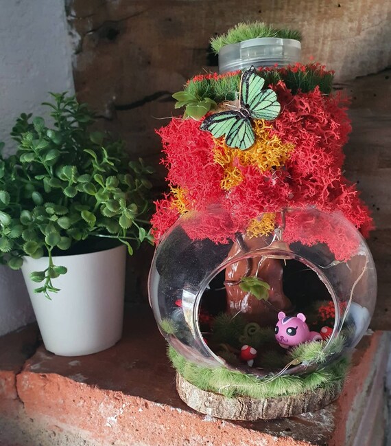 Glass Terrarium With LED Animal Crossing Garland Containing Etsy