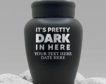 Personalized Urns for Human Ashes, Custom Funny Text Laser Engraved Design, Stainless Steel Powder Coated Urn for Adults Cremation, Memorial