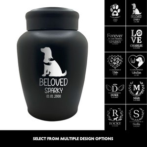 Personalized Pet Urn for Dog Ashes Laser Engraved Dog Urn for Pet Memorial Custom Engraved Urn, Stainless Steel Urn with Airtight Lid, Large