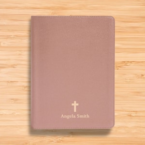 Personalized CSB Bible Christian Standard Bible - She Reads Truth Study Bible Journaling - Rose Gold Faux Leather Custom Bible Cover
