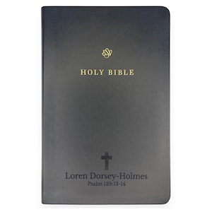 Personalized ESV Bible, English Standard Version Holy Bible with Custom Engraved Text Durable TruTone Bible Cover Great Christian Gifts