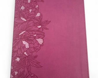Personalized Pink Floral NLT Bible, Large Print, Custom Name