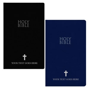 Personalized NIV Bible New International Version Custom Bible Cover with up to 2 Rows of Text Faux Leather Custom Bible Cover Baptism Gift