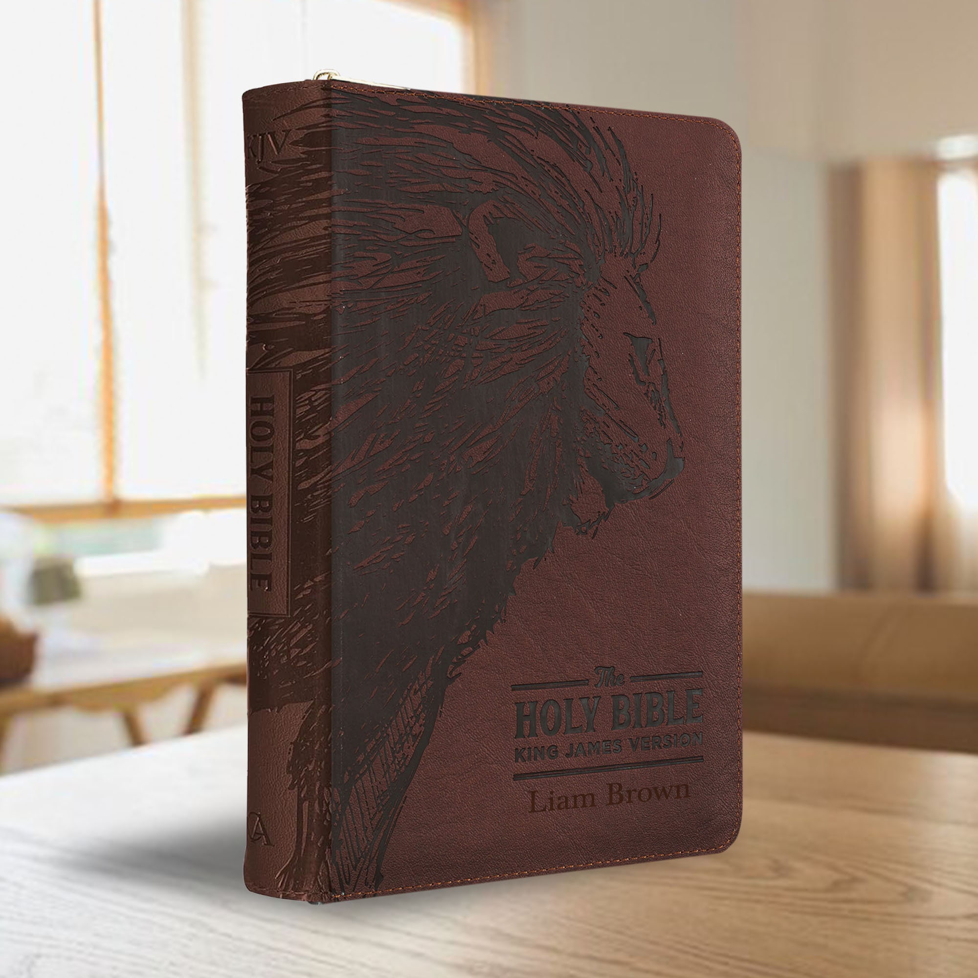 Personalized KJV Bible King James Version With Debossed Lion Face ...