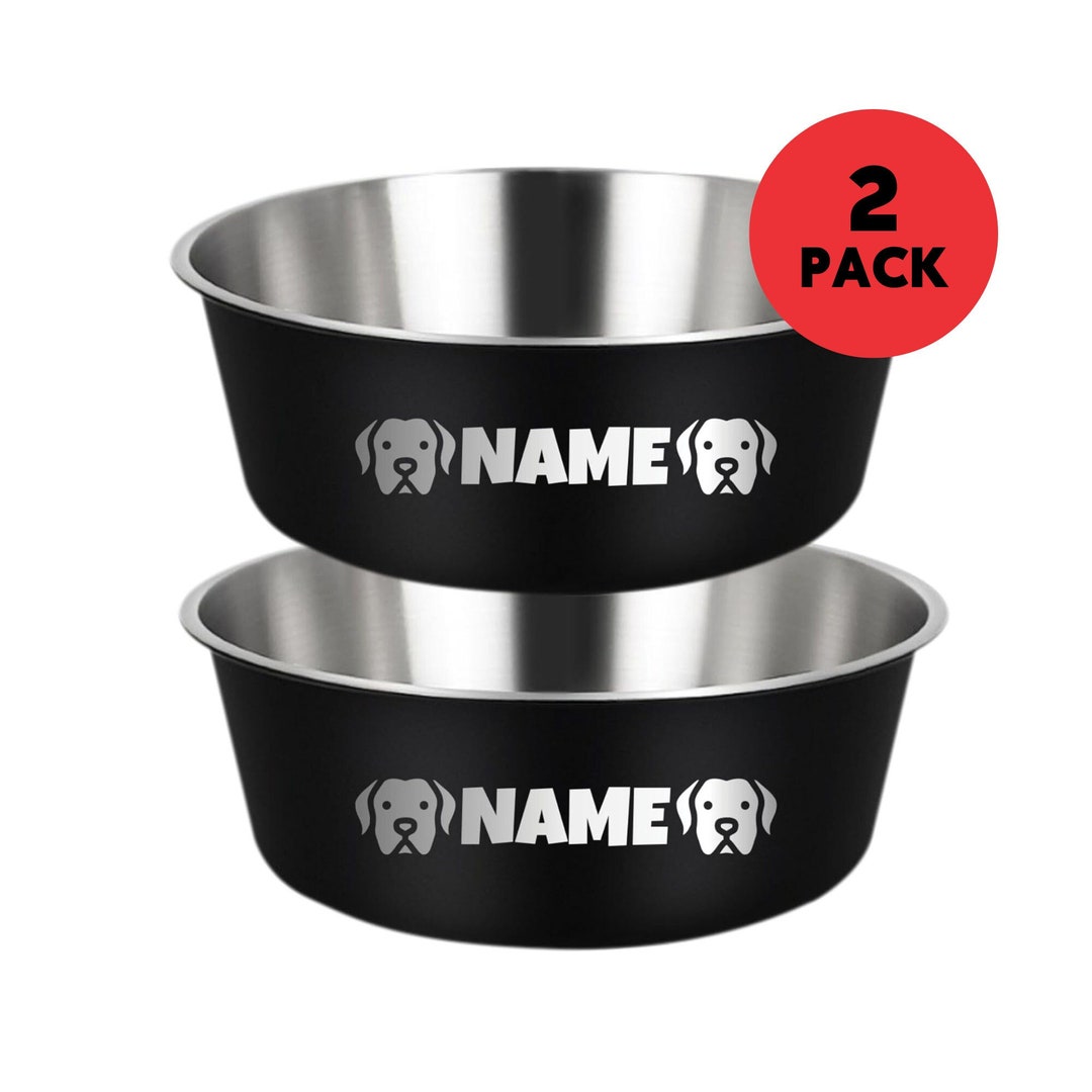 Dog Bowls Custom Personalized Dog Food Bowl Set of 2 Stainless Steel