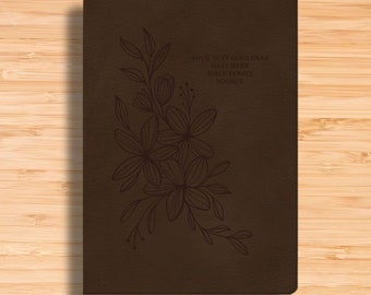 Personalized Floral Brown Faux Leather CSB Journaling Bible - Large Print