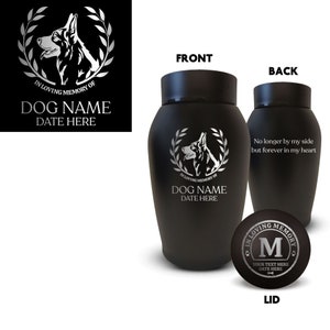 Custom Pet Urn for German Shepherd Dog Ashes Personalized Pet Urn for Pet Memorial Dog Urn Stainless Steel Airtight Customizable Lid