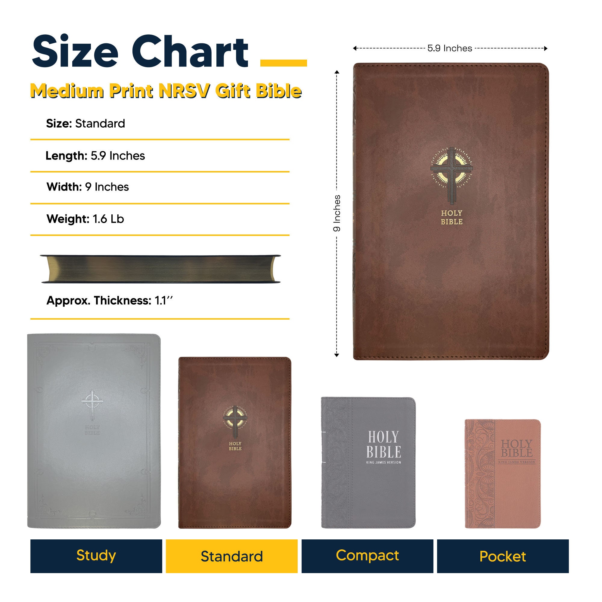 Personalized NRSV Bible New Revised Standard Version Catholic Edition, Catholic Bible, Brown Faux Leather Custom Bible Cover, Baptism Gift