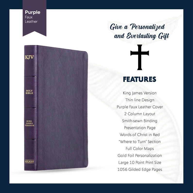 Personalized KJV Bible King James Version - Large Print Thinline Bible ...