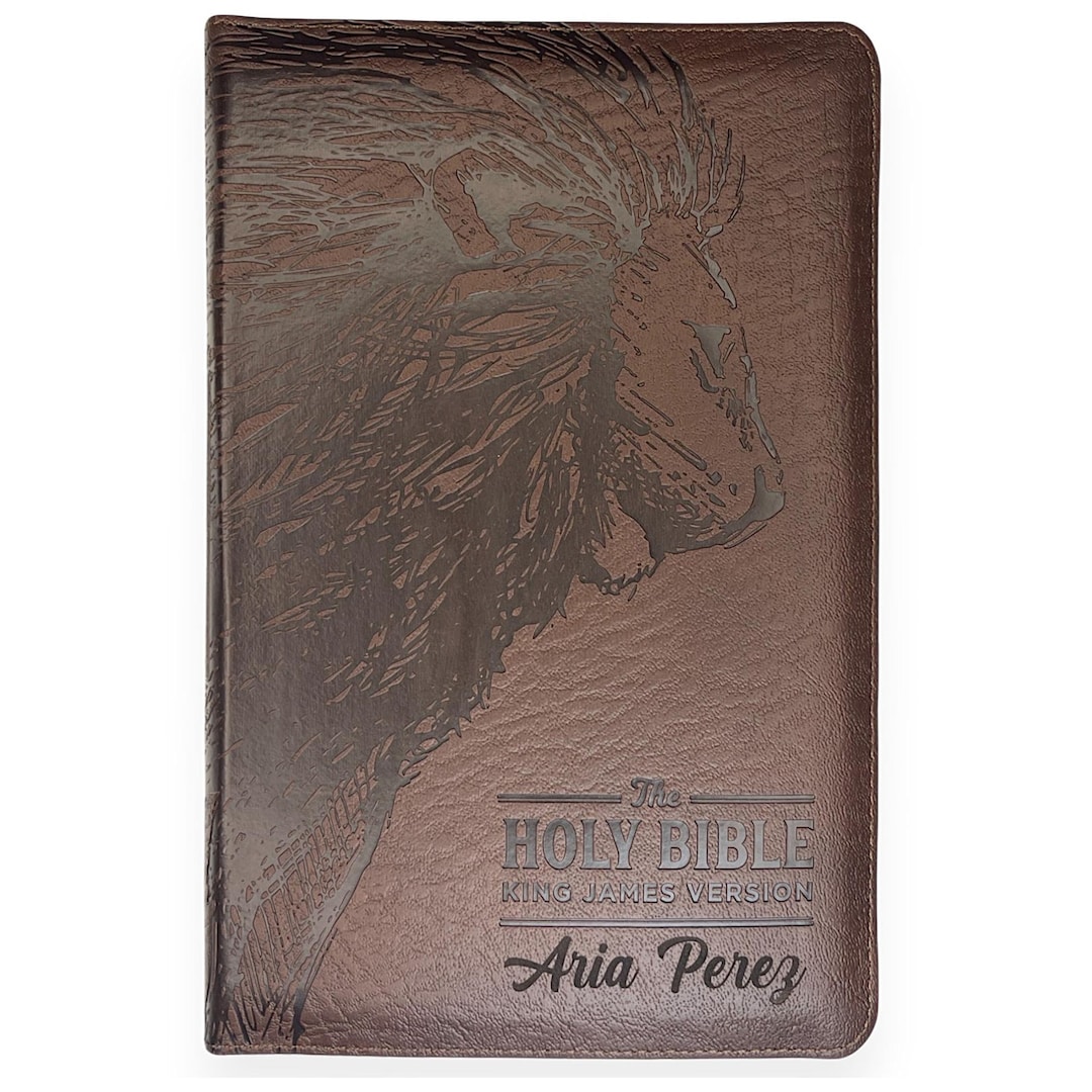 Personalized KJV Bible King James Version With Debossed Lion Face ...
