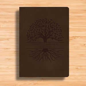 Personalized CSB Bible Christian Standard Bible with Full Cover Customization, Journaling Bible, Brown Faux Leather Custom Bible Cover