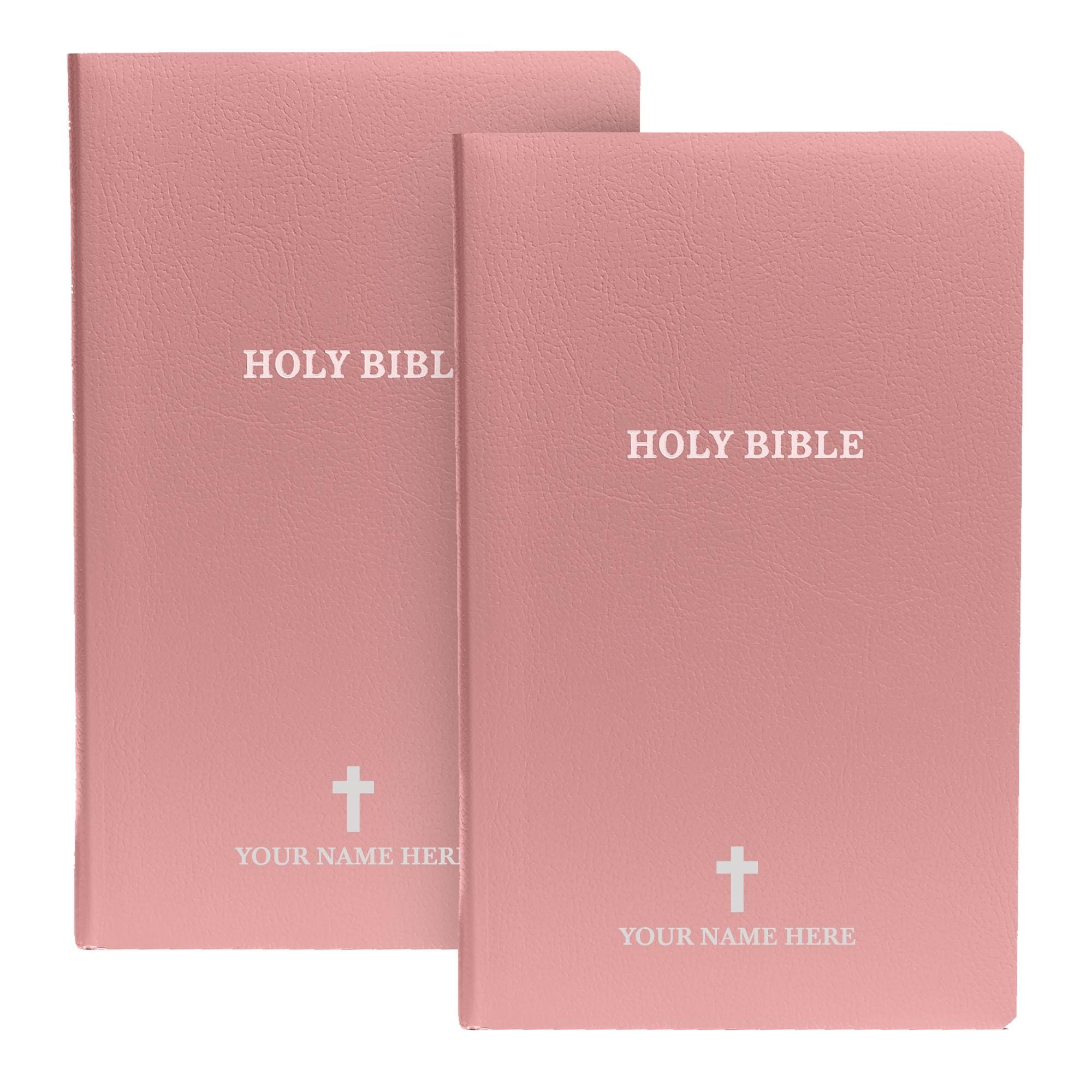 Personalized KJV Bible King James Version - SMALL PRINT Bible - Pink ...