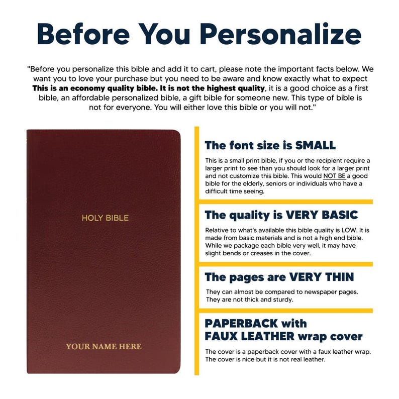 Personalized NKJV Bible New King James Version Faux Leather Holy Bible ...