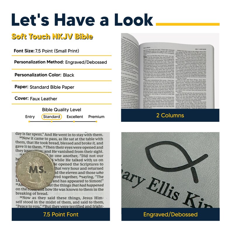 Personalized NKJV Bible New King James Version, Small Print Accurate ...