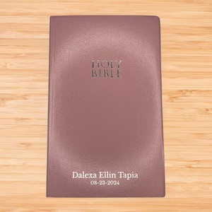 Personalized NIV Bible New International Bible - Small Print Bible - Pink Faux Leather Custom Bible Cover - Holy Bible - Baptism Gift