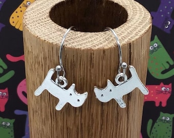 Kitten Earrings, Dainty Cat Earrings, Minimalist Cat Earrings, Derpy Cat, Cat Jewelry, Tiny Cat Earrings, Cute Cat Earrings, Cat Lover  Gift
