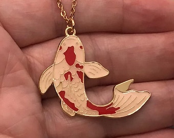 Koi Fish Necklace, Goldfish Necklace, Fish Necklace, Japanese  Fish Necklace,  Koi Fish Jewelry, Big Koi Fish Necklace,  Koi Fish Gift