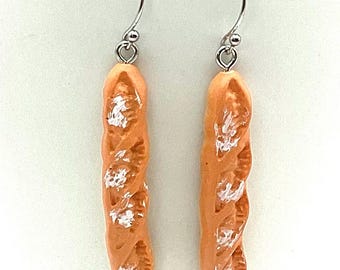 Baguette Earrings: Acrylic French Bread Earrings, Foodie Gift
