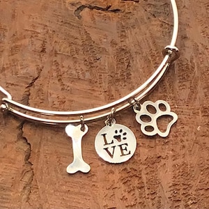 Dog Bracelet, Pet Bracelet, Puppy Bracelet, Cute Dog Bracelet, New Dog Gift, New Puppy Gift, Dog Jewelry, Puppy Jewelry, Gift for Dog Lover
