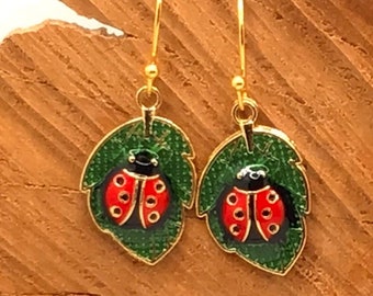 Ladybug Earrings, Ladybug Jewelry, Spring Earrings, Garden Earrings, Spring Jewelry, Garden Jewelry, Fun Ladybug Earrings, Fun Bug Earrings