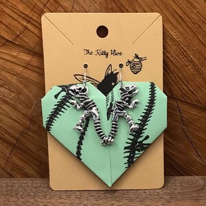 Dinosaur Earrings, T-Rex Earrings, Dinosaur Jewelry, Science Earrings, T-Rex Skeleton Earrings, Tyrannosaurus Rex, Cute T-Rex Earrings image 5