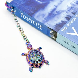 Turtle Bookmark, Rainbow Turtle Bookmark, Iridescent Turtle Bookmark, Gift for Turtle Lover, Gift for Student, Gift for Book Lover