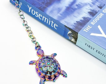 Turtle Bookmark, Rainbow Turtle Bookmark, Iridescent Turtle Bookmark, Gift for Turtle Lover, Gift for Student, Gift for Book Lover