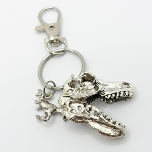 Dinosaur Keychain, Dinosaur Bag charm, T Rex Bag Charm, T Rex Keychain, Dinosaur Skull Keychain, Tyrannosaurus Rex Keychain, Dinosaur Gift