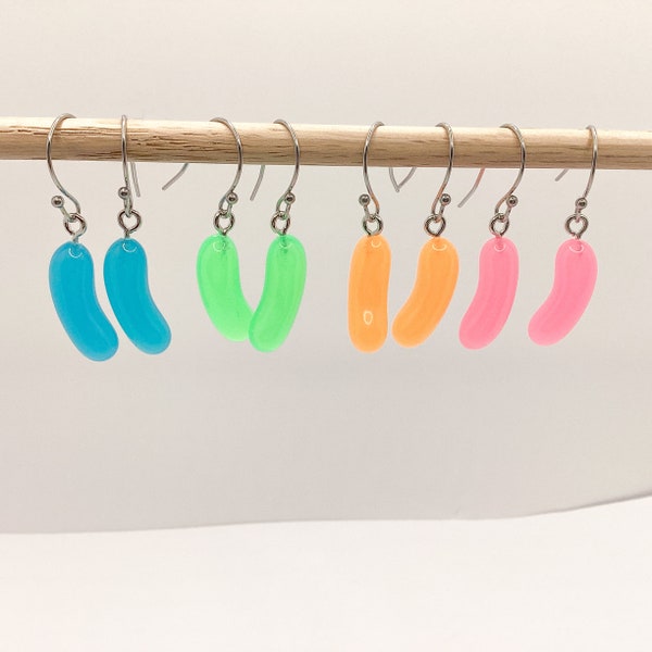 Jelly Bean Earrings, Jelly Bean Jewelry, Candy Earrings, Candy Jewelry, Easter Candy Jewelry, Earrings, Quirky Jewelry, Quirky Earrings