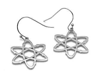 Atom Symbol Earrings, Atom Symbol Jewelry, Atom Earrings, Science Earrings, Chemistry Earrings, Science Gift, Gift for Scientist, Atom Gift