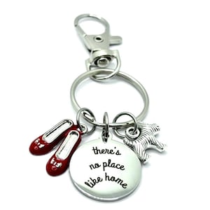 Wizard of Oz Keychain, Ruby Slippers, Toto, Laser Engraved Bag Charm