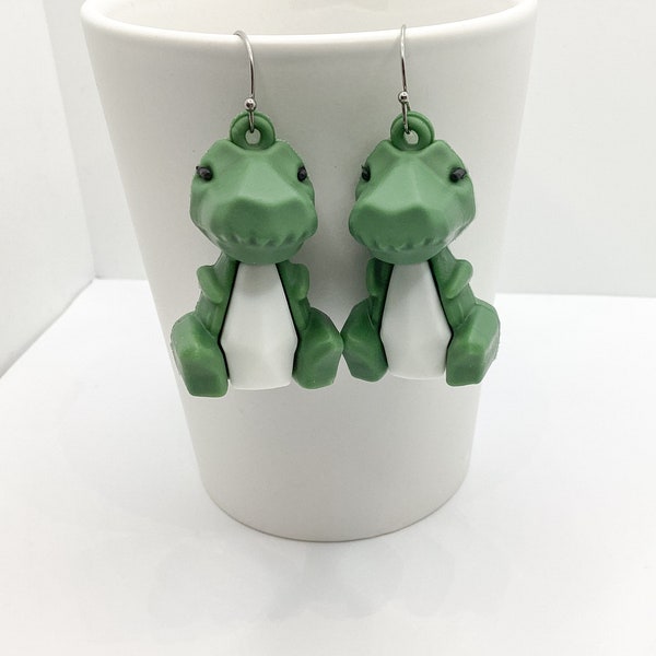 Cute Dinosaur Earrings, T Rex Earrings, Cute Dinosaur Jewelry, Big Dinosaur Earrings, Gift for Dinosaur Lover, Dinosaur Gift, Dino Earrings