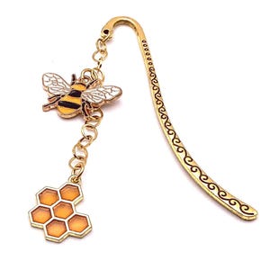 Honeybee Bookmark, Bee Bookmark, Bee and Honey Book Hook, Gift for Bee Lover, Gift For Book Lover, Book Club Gift, Gift for Student