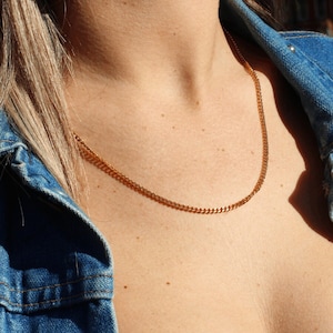Eclipse - Womens 18k Gold Chain - Miami Cuban Style - 20&quot; Length / 3mm Thickness