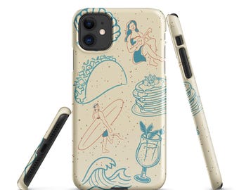 Foodie Surfer iPhone Case | Beach Summer Vibes Phone Cover (iPhone 15 14 13)