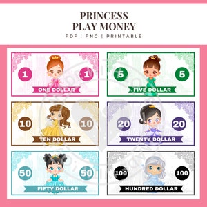 PRINCESA Finge Dinero Para Niños Juega Imprimible