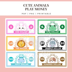 Pretend Money Kids Play Printable - Etsy
