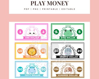 SUPERHERO Pretend Money Kids Play Printable Editable - Etsy