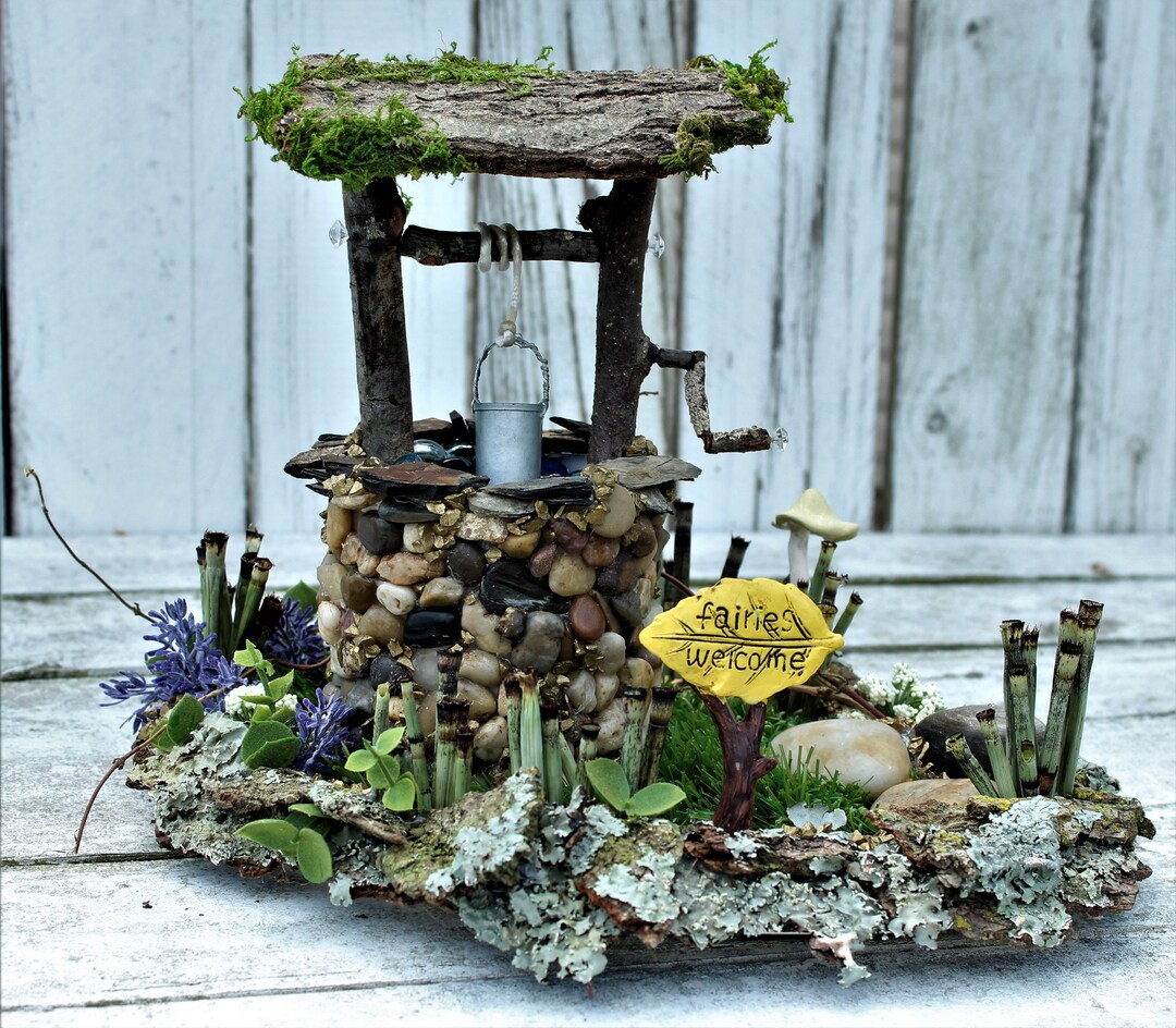 Fairy Garden Wishing Well Miniature Fairy Garden Fairy Accessory Etsy