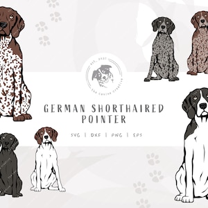 German Shorthaired Pointer SVG, GSP SVG, Sitting Dog svg, German Shorthair png, Hunting Dog Illustration, Printable Dog Art, Pointer Clipart
