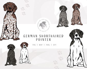German Shorthaired Pointer SVG, GSP SVG, Sitting Dog svg, German Shorthair png, Hunting Dog Illustration, Printable Dog Art, Pointer Clipart