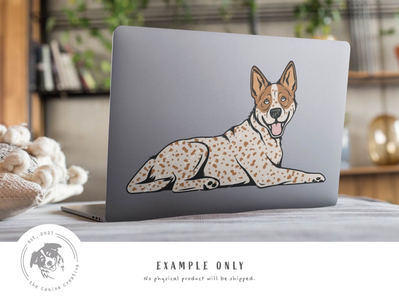 Heeler SVG, Dog Laying Down Design, Australian Cattle Dog Clipart, Blue Heeler Illustration PNG, Red Heeler Vector Design, Printable Dog Art image 3