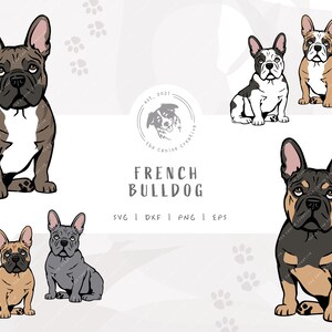 French Bull Dog SVG, French Bulldog SVG, Frenchie SVG, Sitting Dog svg, Printable Frenchie Clipart, Cartoon Dog svg, Vector Dog Illustration