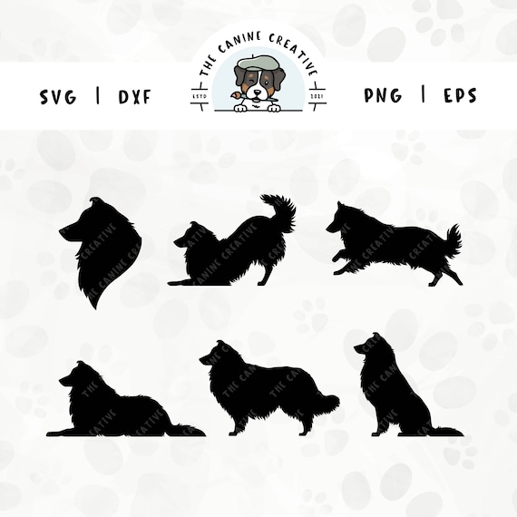 ラフコリー SVG | シェットランドシープドッグの品種のシルエット