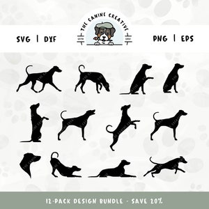 Doberman Silhouette SVG Bundle, Natural Ears Undocked Tail, Dobe Dog Breed Clipart, Dog Image Digital, Dobie Printable Art, Sublimation
