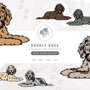 Doodle SVG, Laying Down Dog SVG, Merle Aussiedoodle png, Layered Goldendoodle SVG, Labradoodle Vector Clipart, Golden Doodle Sublimation Art