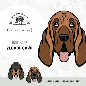 Bloodhound Face SVG | Hound Dog Head Clipart PNG | Cute Cartoon Puppy Design | Printable Pet Illustration | DIY Gift for Dog Lover, Mama, or